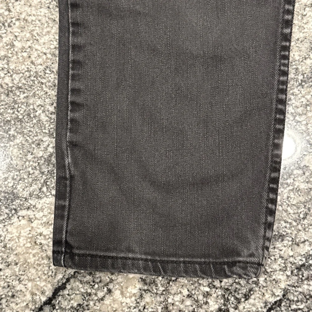 Levi's 502 Tapered Jeans‎ Mens 34x32 Black Charcoal Denim Regular Fit #526